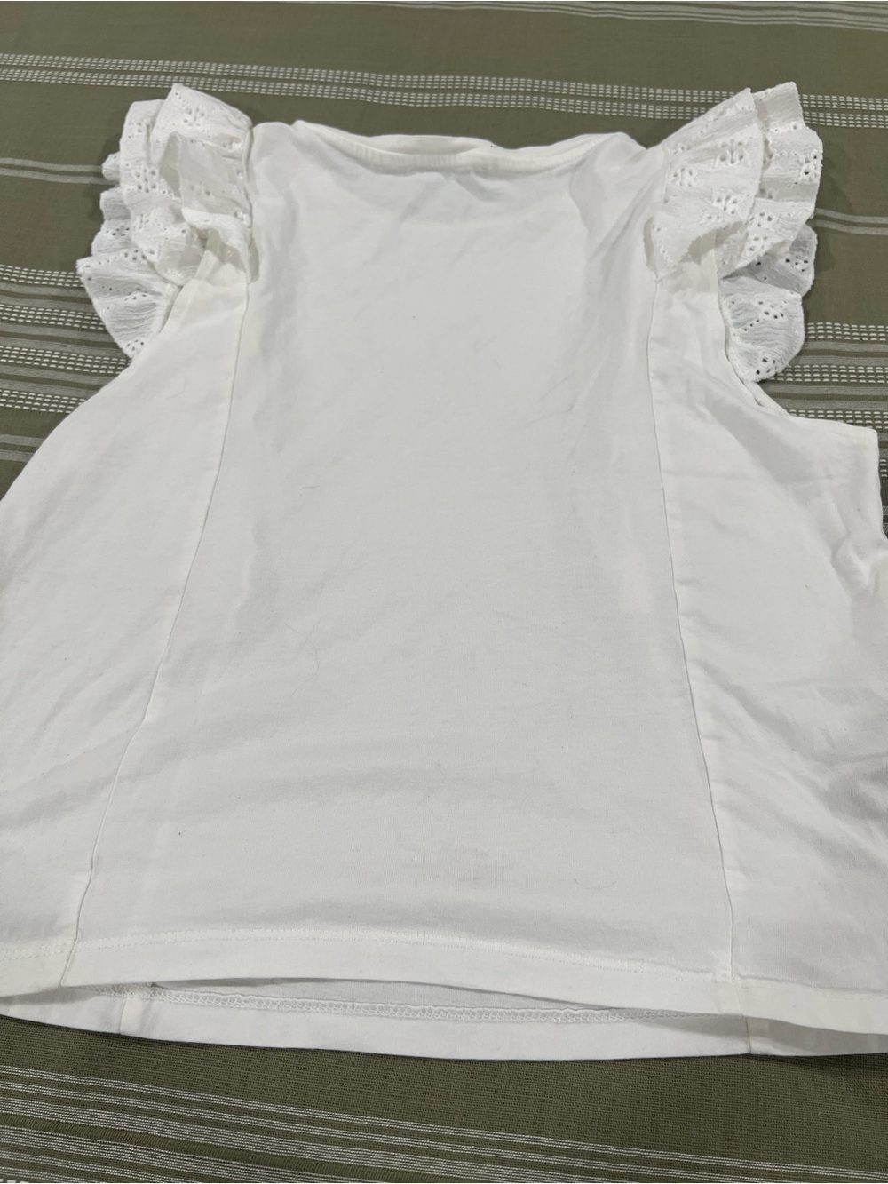 Mango White Eyelet Ruffle Tank Top - Picture 3 of 3